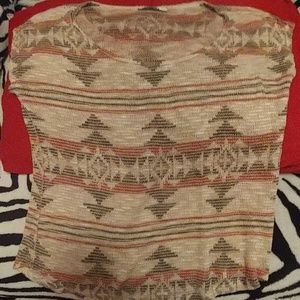 Blu tribal  Mesh blouse.